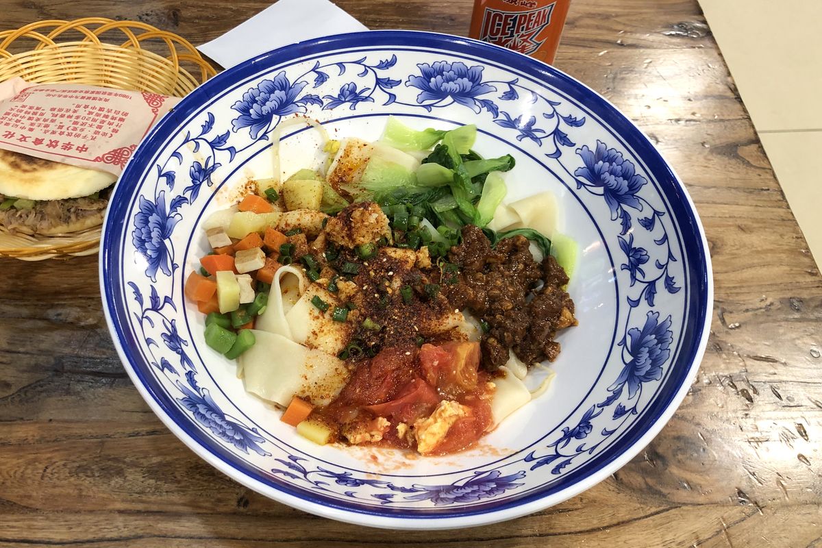 Biangbiang wide belt noodles with chili oil
