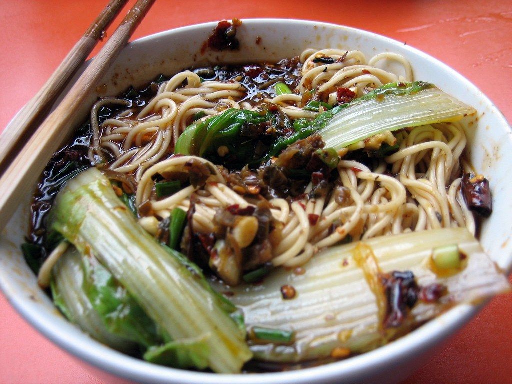 Chongqing xiaomian spicy breakfast noodles in chili oil